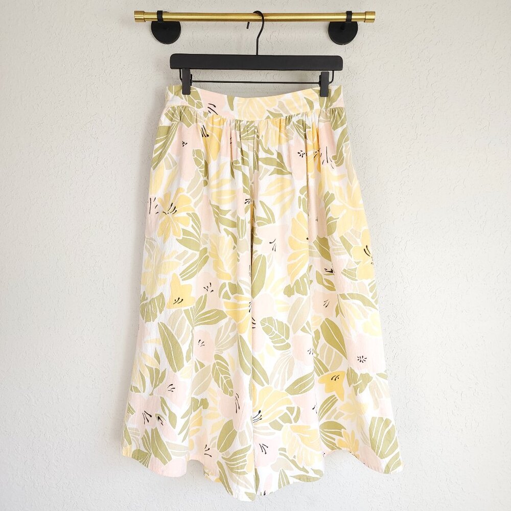 Zulu & Zephyr 8 Floral Tropical Print Cotton Pockets Wide Leg Crop Bronte Pant